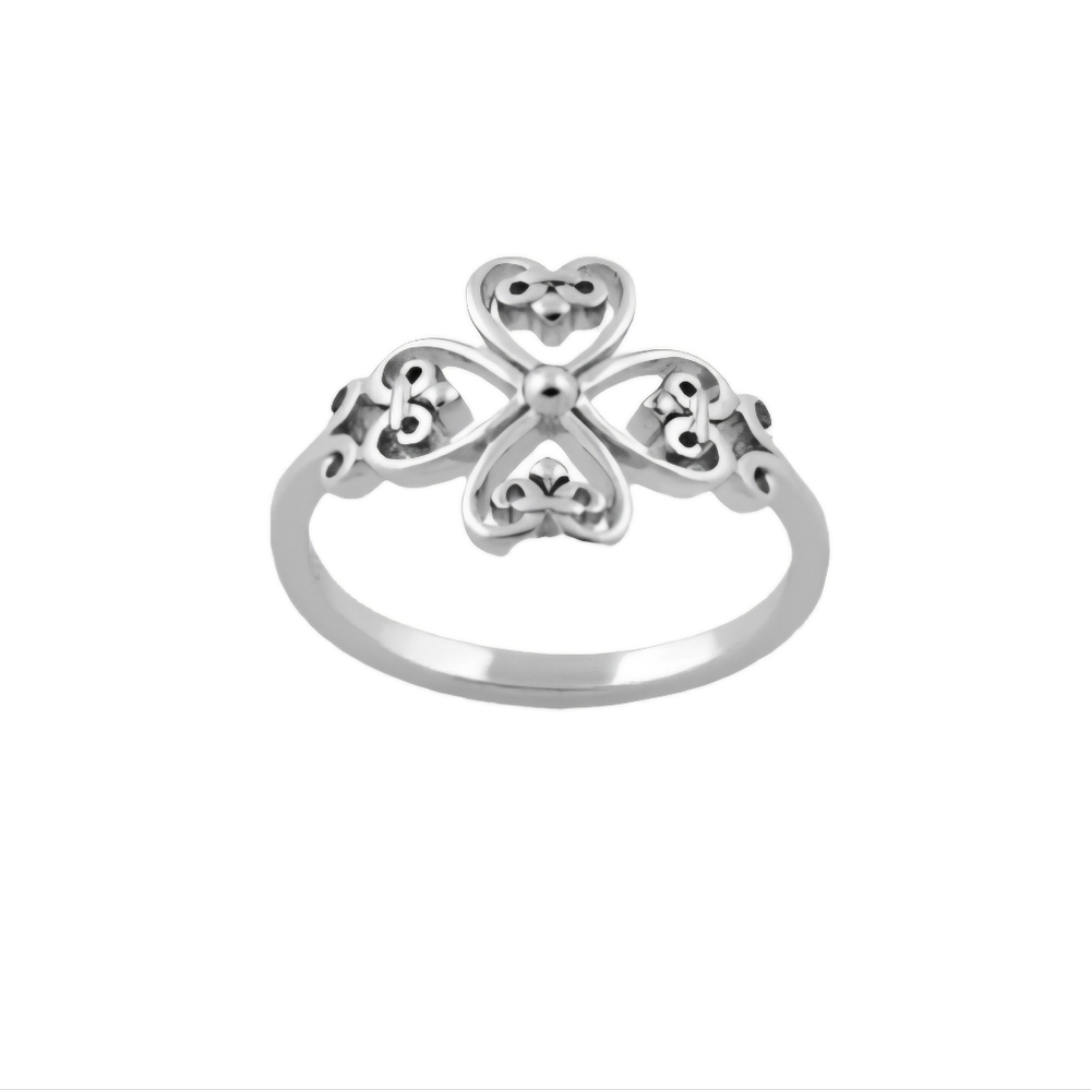 🥰 DAINTY CROSS IN HEARTS RING